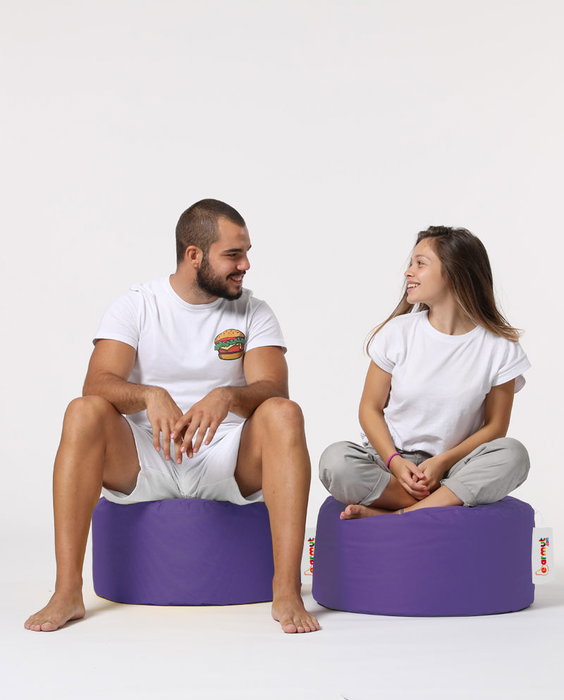 Atelier Del Sofa Round Pouf - Purple